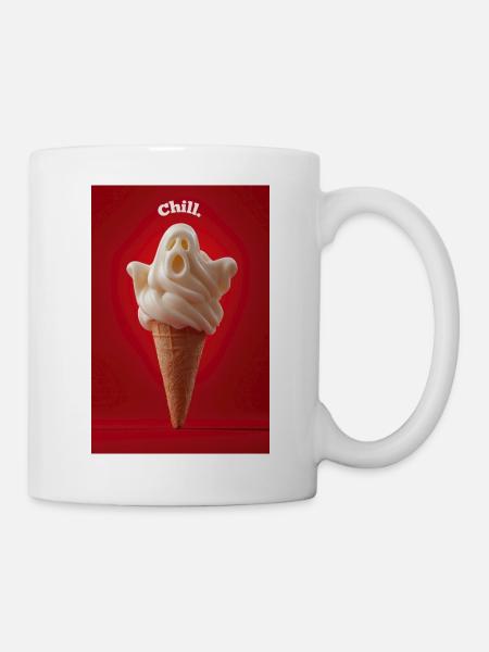 Chill Ghost Eiswaffel - Tasse - Weiß