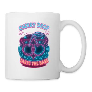 Cherry Drop – Taste the Bass Neon Design - Tasse - Weiß - Rechts