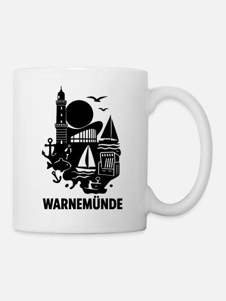 warnemünde silhouette - Tasse - Weiß