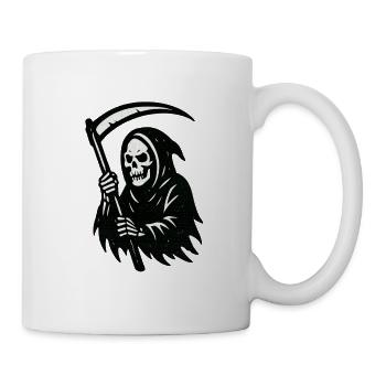 Sensenmann Silhouette Druck - Tasse - Weiß - Rechts