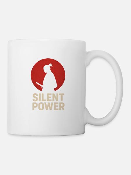 Silent Power with Katana - Mug - white