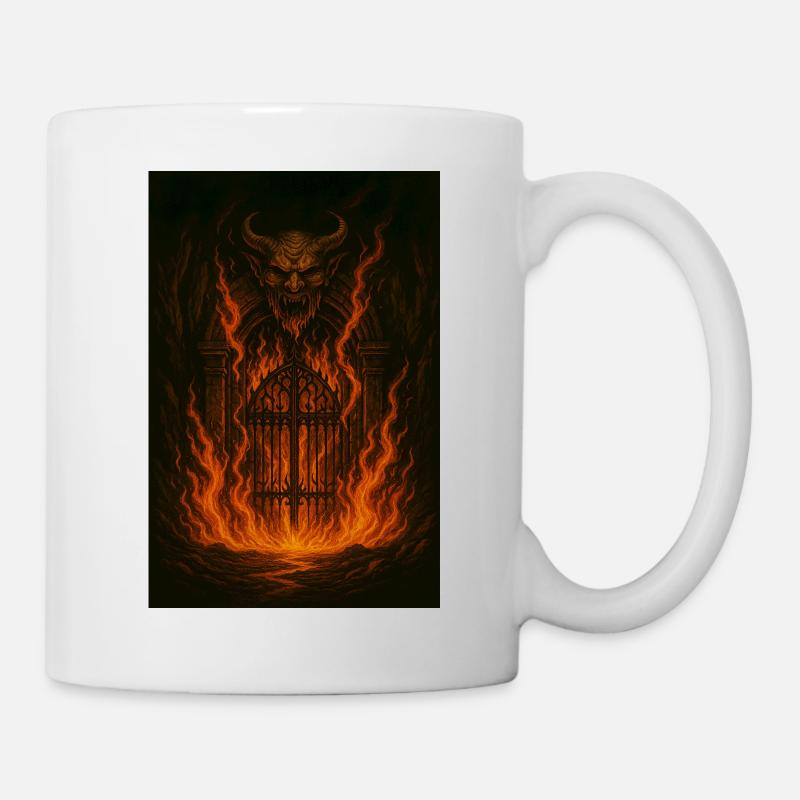 Feuerpforte Dämonengestalt - Tasse - Weiß