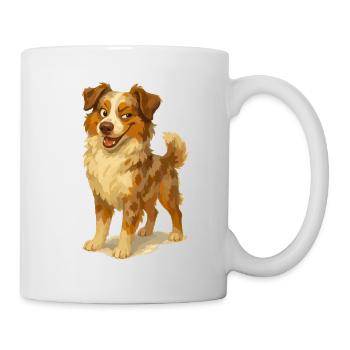 Dessin animé de berger australien coquin - Mug blanc - blanc - Droite