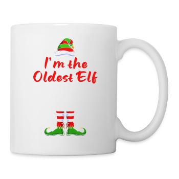 Elfe Elf Weihnachtsgeschenk Opa Vater Alter Mann - Tasse - Weiß - Rechts