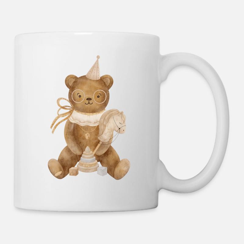 Ourson fête d'anniversaire - Mug blanc - blanc