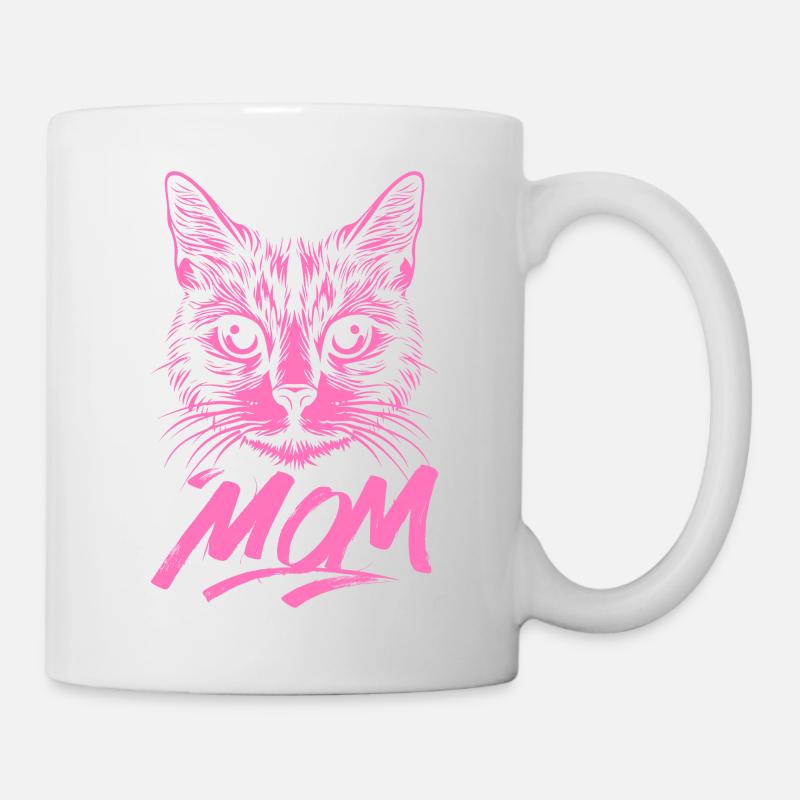 Cat-Mom-Pink-Katze-Kitten-Katzen-Cats-Katzenmutter - Tasse - Weiß