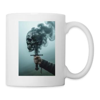 Schattenschädel mit Rauchschwert - Tasse - Weiß - Rechts