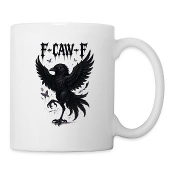 F Caw F Crow Raven Shirt | Gothic Halloween Spooky - Mug - white - Right
