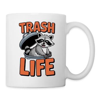 Raccoon Humor – Trash Life - Mug - white - Right