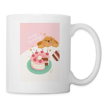 Cute Dog Birthday Cake - Mug - white - Right