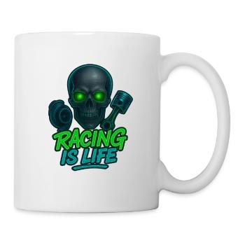 La course est la vie crâne néon - Mug blanc - blanc - Droite