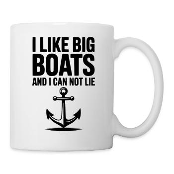 J’aime les gros bateaux et je ne peux pas mentir - Mug blanc - blanc - Droite