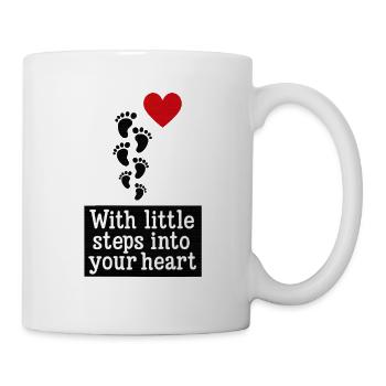 With small steps into your heart ❤️ - Mug - white - Right