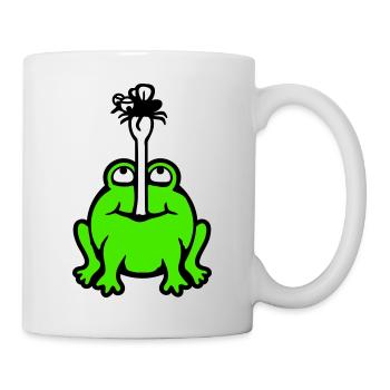Frog catches fly tongue mosquito eat hunger toad - Mug - white - Right