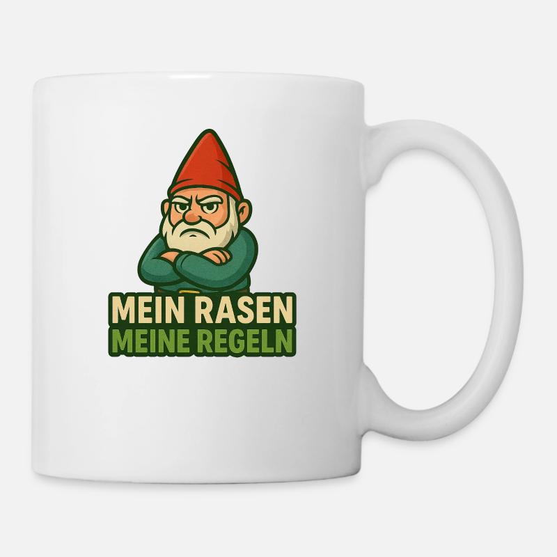 GartenGnome Dicton : Ma pelouse mes règles - Mug blanc - blanc