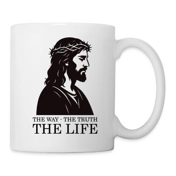 Jesus Silhouette mit Dornenkrone - Tasse - Weiß - Rechts