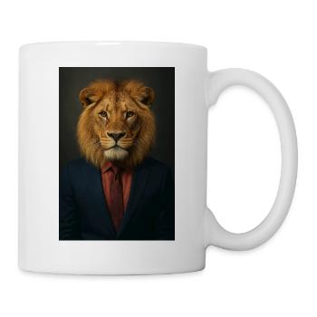 Lion in a suit - Mug - white - Right