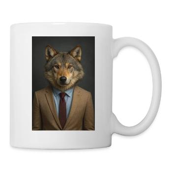 Wolf in a suit - Mug - white - Right