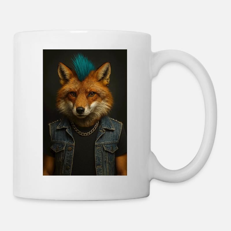 Punkfuchs Denim Vest - Mug - white