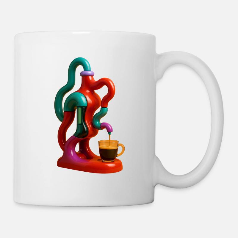 Coffee flow in a play of colours - Mug - white