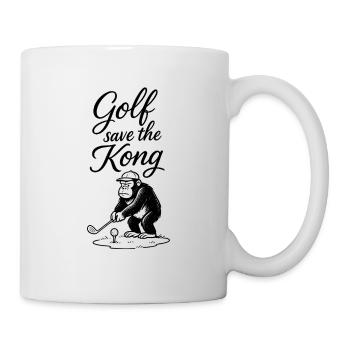 Golf rettet den Kong - Tasse - Weiß - Rechts