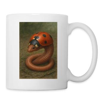 Coccinelle et ver de terre - Mug blanc - blanc - Droite