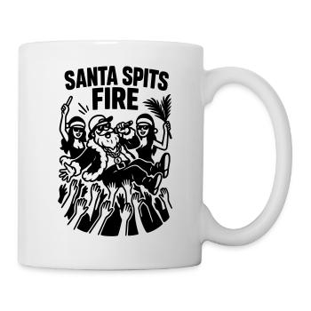 Santa Claus Weihnachtsmann Rap Lustig Spits Fire - Tasse - Weiß - Rechts