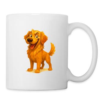 Dessin animé coquin Golden Retriever - Mug blanc - blanc - Droite