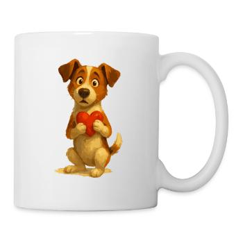 Jack Russell Terrier avec cœur - Mug blanc - blanc - Droite