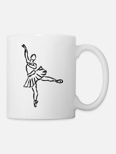 Ballettmädchen Skizze - Tasse - Weiß