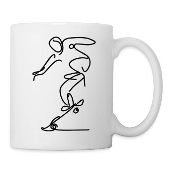 Skateboarder Skizze - Tasse - Weiß - Rechts