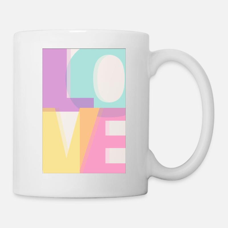 LOVE Pastell - Tasse - Weiß