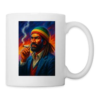 80s Action Movie Rasta King Portrait - Mug - white - Right