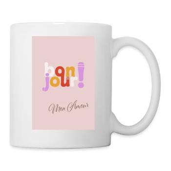 Bonjour Mon Amour – Love with French charm - Mug - white - Right