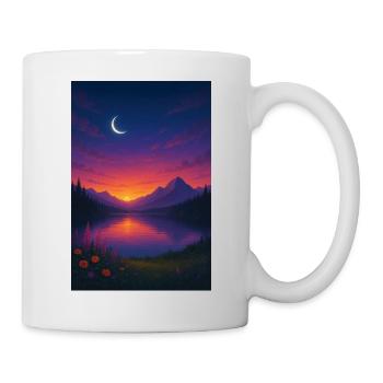 Moonlit Night at the Mountain Lake - Mug - white - Right