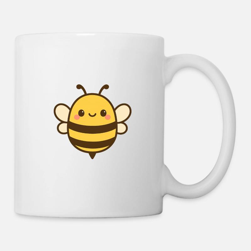 Illustration d’abeille Kawaii - Mug blanc - blanc