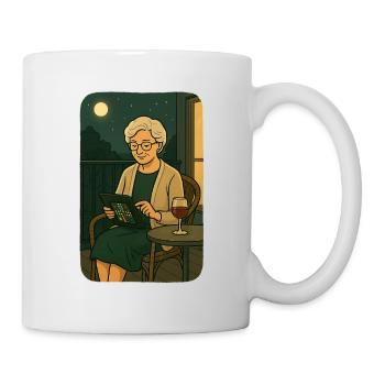 Soirée jeux de lune sur le balcon - Mug blanc - blanc - Droite