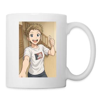 Héros Manga Sourire - Mug blanc - blanc - Droite