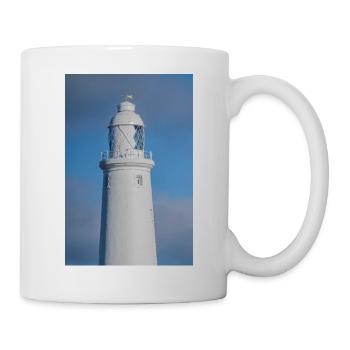 Phare de St Marys en gros plan - Mug blanc - blanc - Droite
