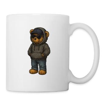 Sweat à capuche urbain Bear - Mug blanc - blanc - Droite