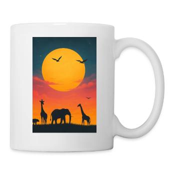 Savanes Coucher de soleil - Mug blanc - blanc - Droite
