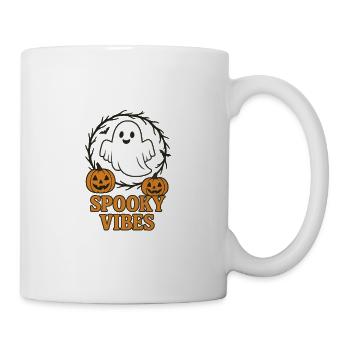 Spooky Vibes Ghost with Pumpkins - Mug - white - Right