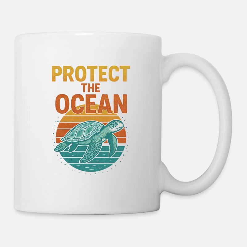 Schütze das Meer Schildkröte - Tasse - Weiß