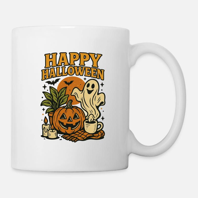Happy_Halloweenn - Tasse - Weiß