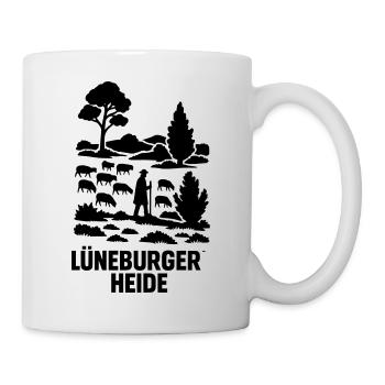 Lüneburger Heide Schäfer Heidschnucken Idylle - Tasse - Weiß - Rechts