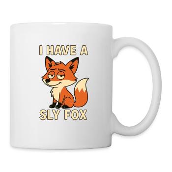 Dessin animé du renard intelligent, renard sournois - Drôle effronté - Mug blanc - blanc - Droite