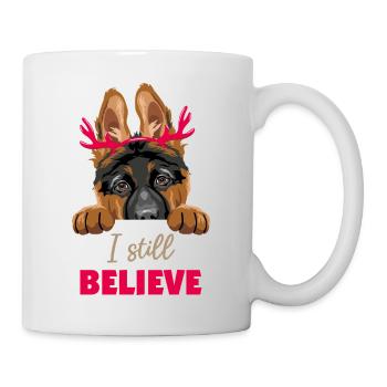 Chien chiot berger allemand avec des cornes - Mug blanc - blanc - Droite