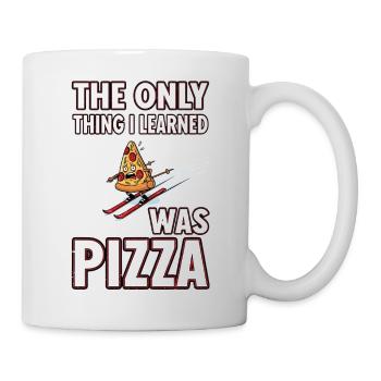 Pizza auf Skiern Lektion - Tasse - Weiß - Rechts