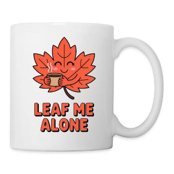 Leaf me Alone - Funny Autumn T-Shirt - Mug - white - Right