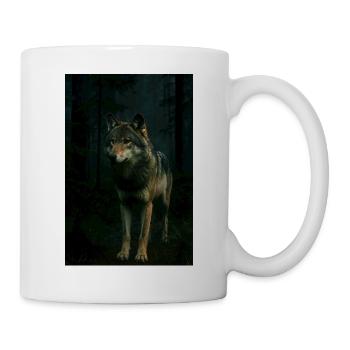 Animaux sauvages, loups - Mug blanc - blanc - Droite